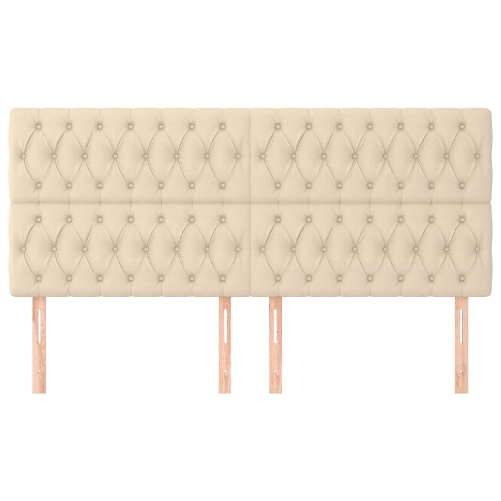 Cabeceira creme 180x7x118/128 cm tecido