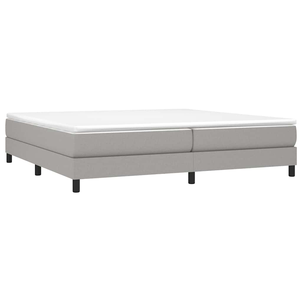Estrutura de cama com molas 200x200 cm tecido cinzento-claro