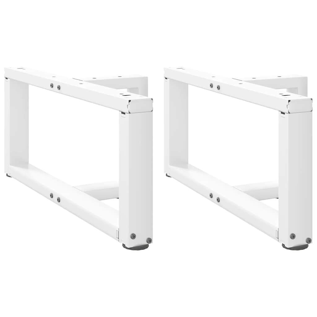 Pés para mesa de centro em forma de t, 2 peças, branco, 60x25x(30-31) cm, aço