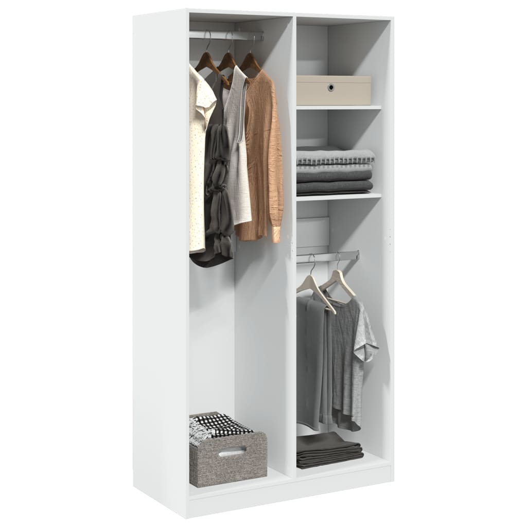 Roupeiro 100x50x200 cm contraplacado branco