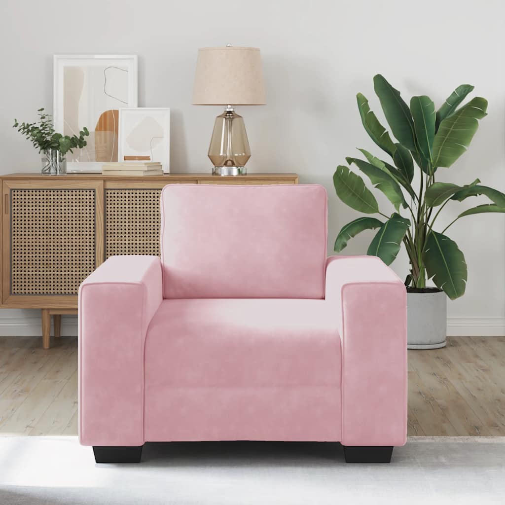 Poltrona 100x77x82 cm veludo rosa