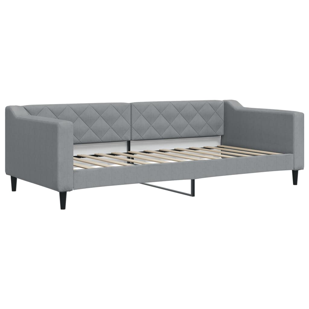 Sofá-cama c/ gavetão e colchões 90x200 cm tecido cinzento-claro