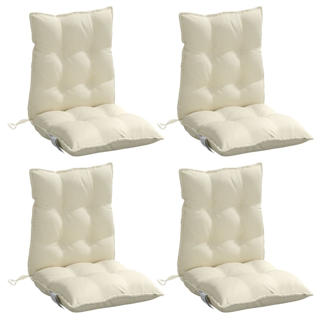 Almofadões cadeira encosto baixo 4 pcs tecido oxford creme