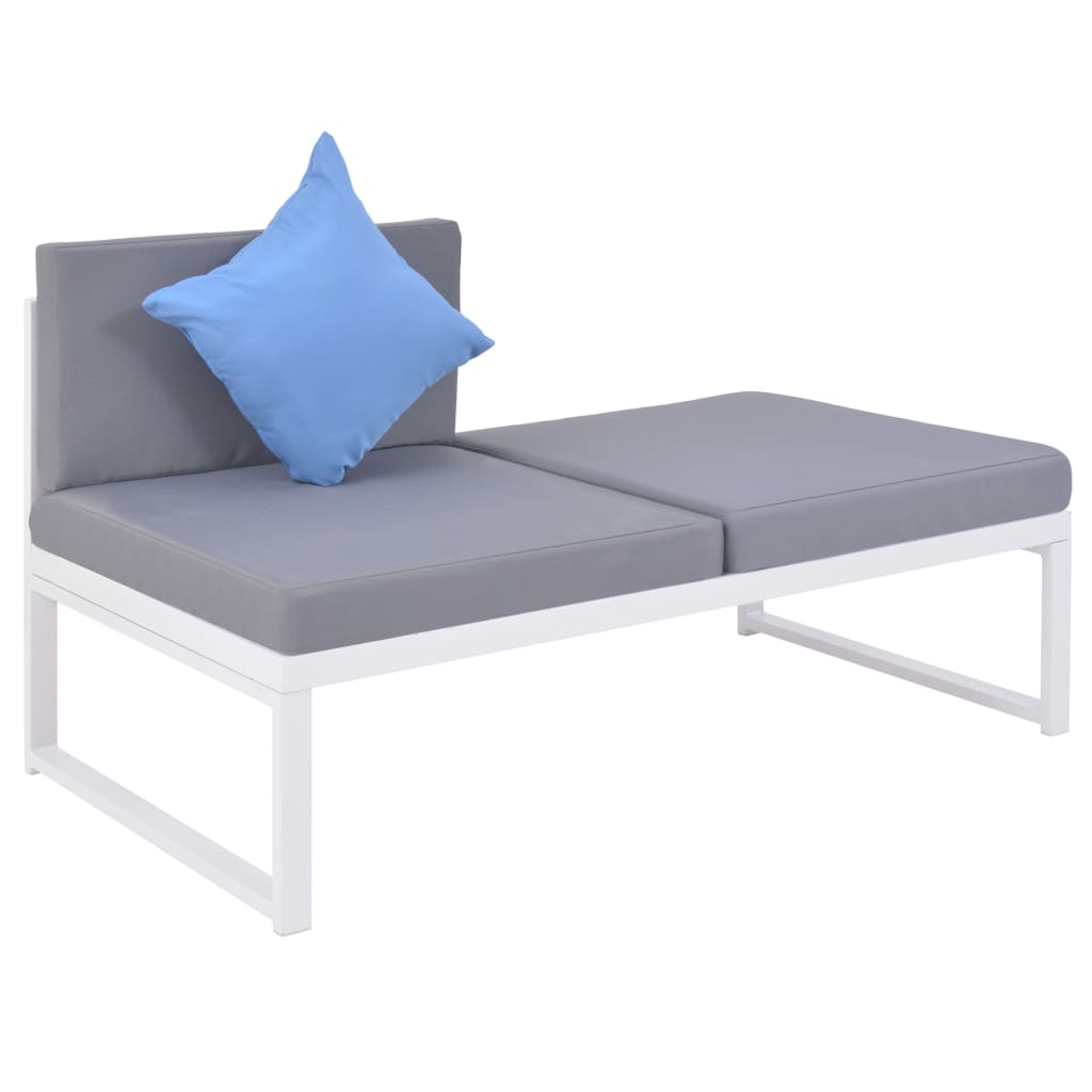5 Pcs conjunto lounge p/ jardim com almofadas alumínio e wpc