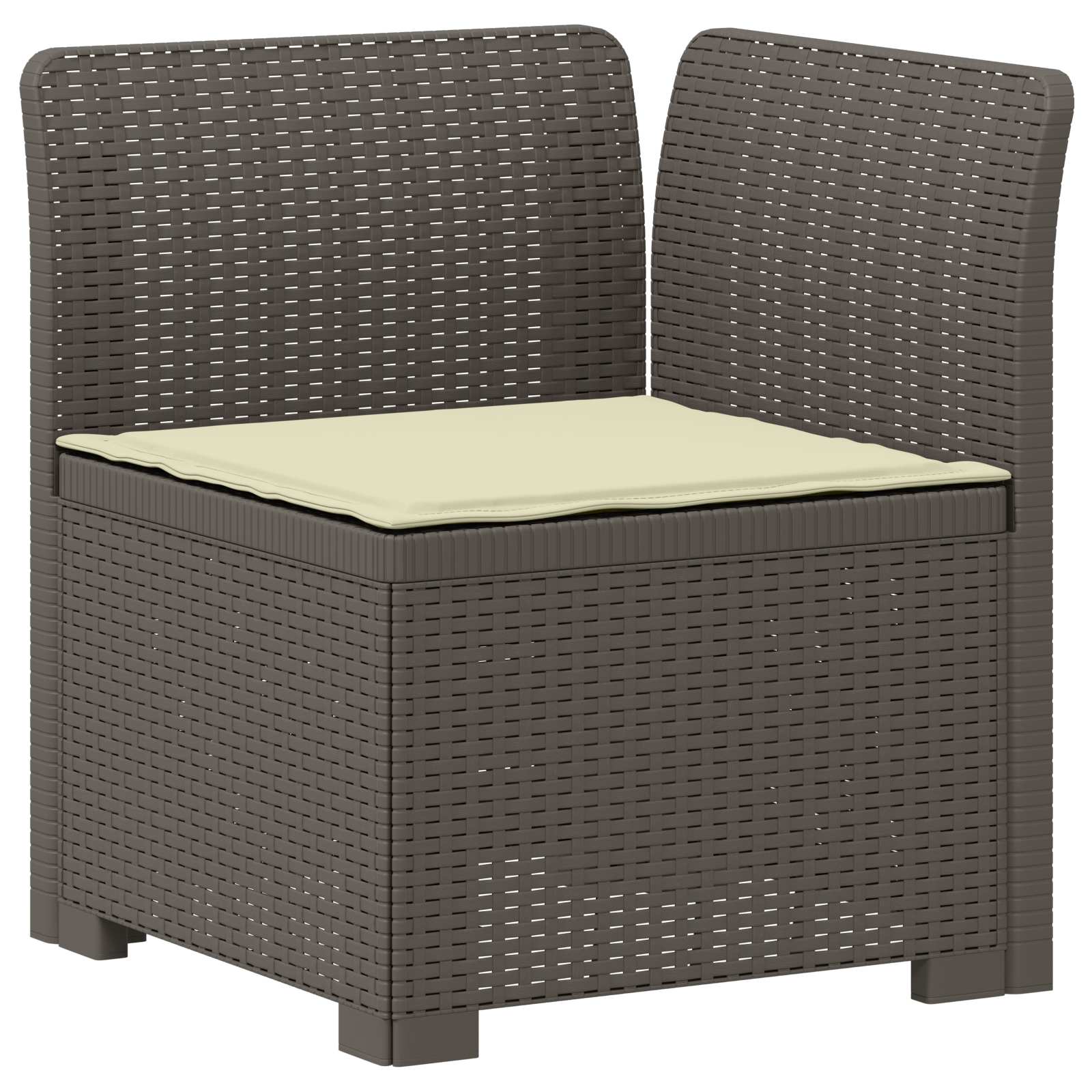Sofá de jardim 1 lugar com almofada look rattan PP