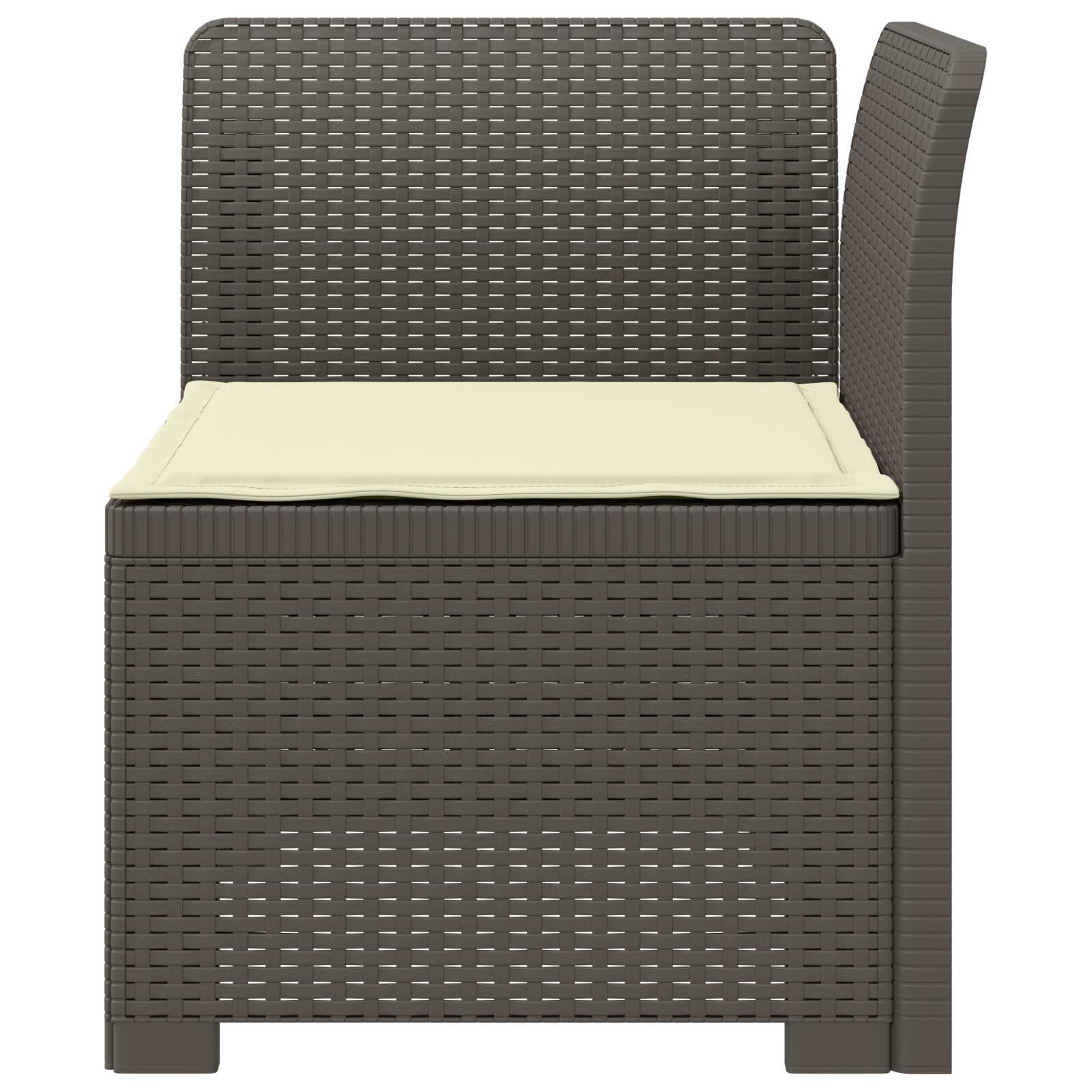 Sofá de jardim 1 lugar com almofada look rattan PP