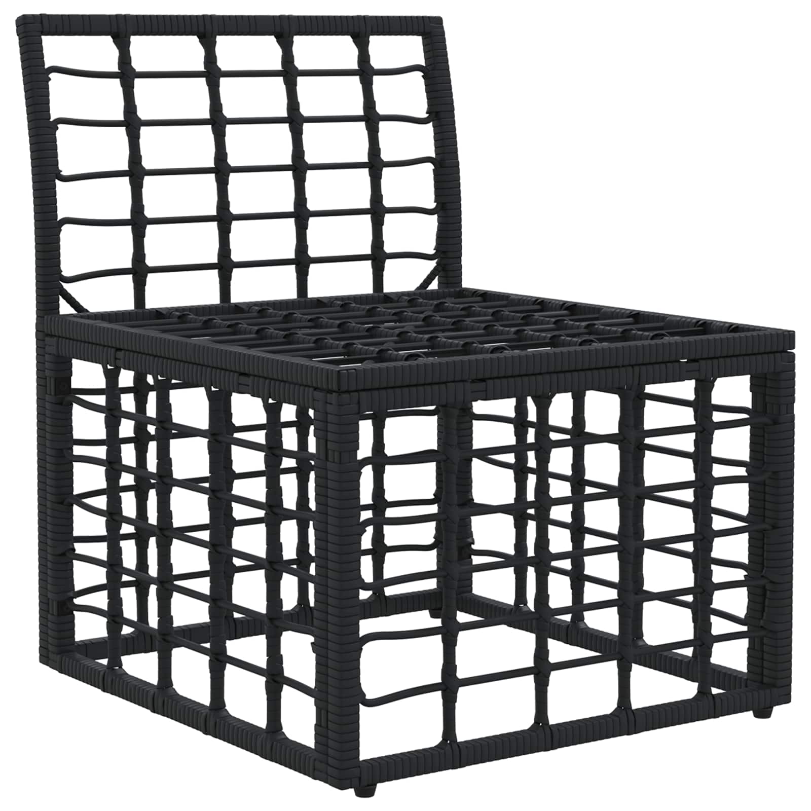Unidade de sofá modular externo sem braços preto vime PE