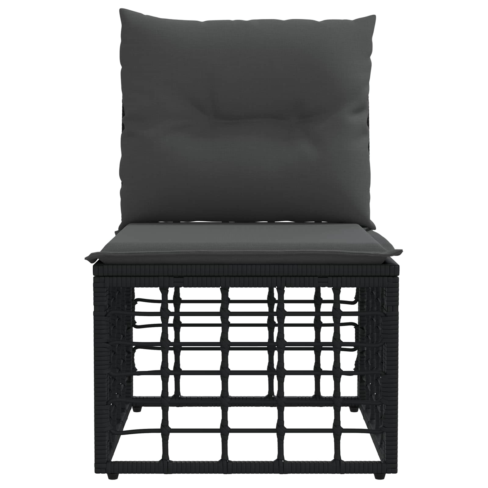 Unidade de sofá modular externo sem braços preto vime PE