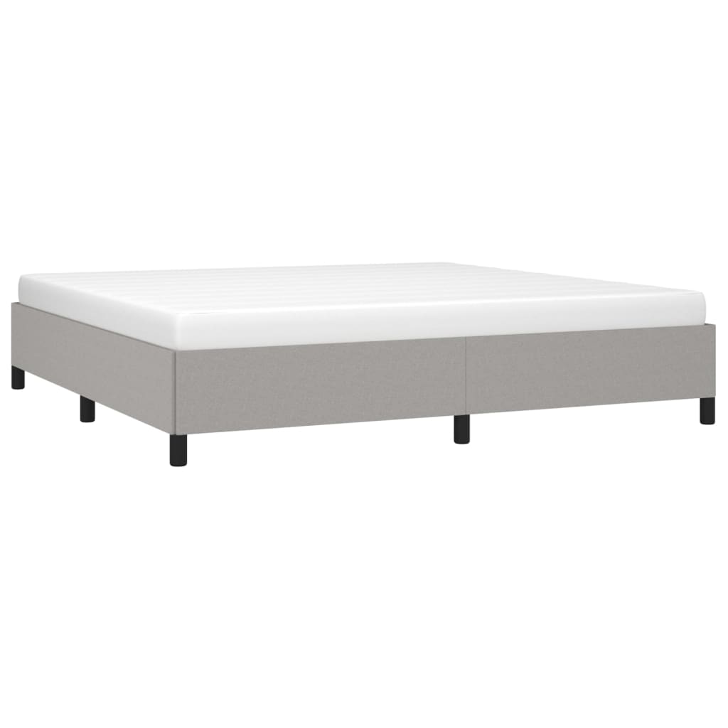 Estrutura de cama sem colchão 200x200 cm tecido cinzento-claro