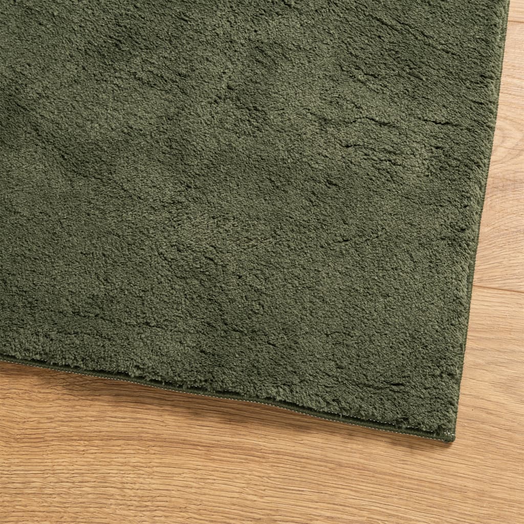 Tapete pelo curto macio lavável huarte 120x120cm verde-floresta