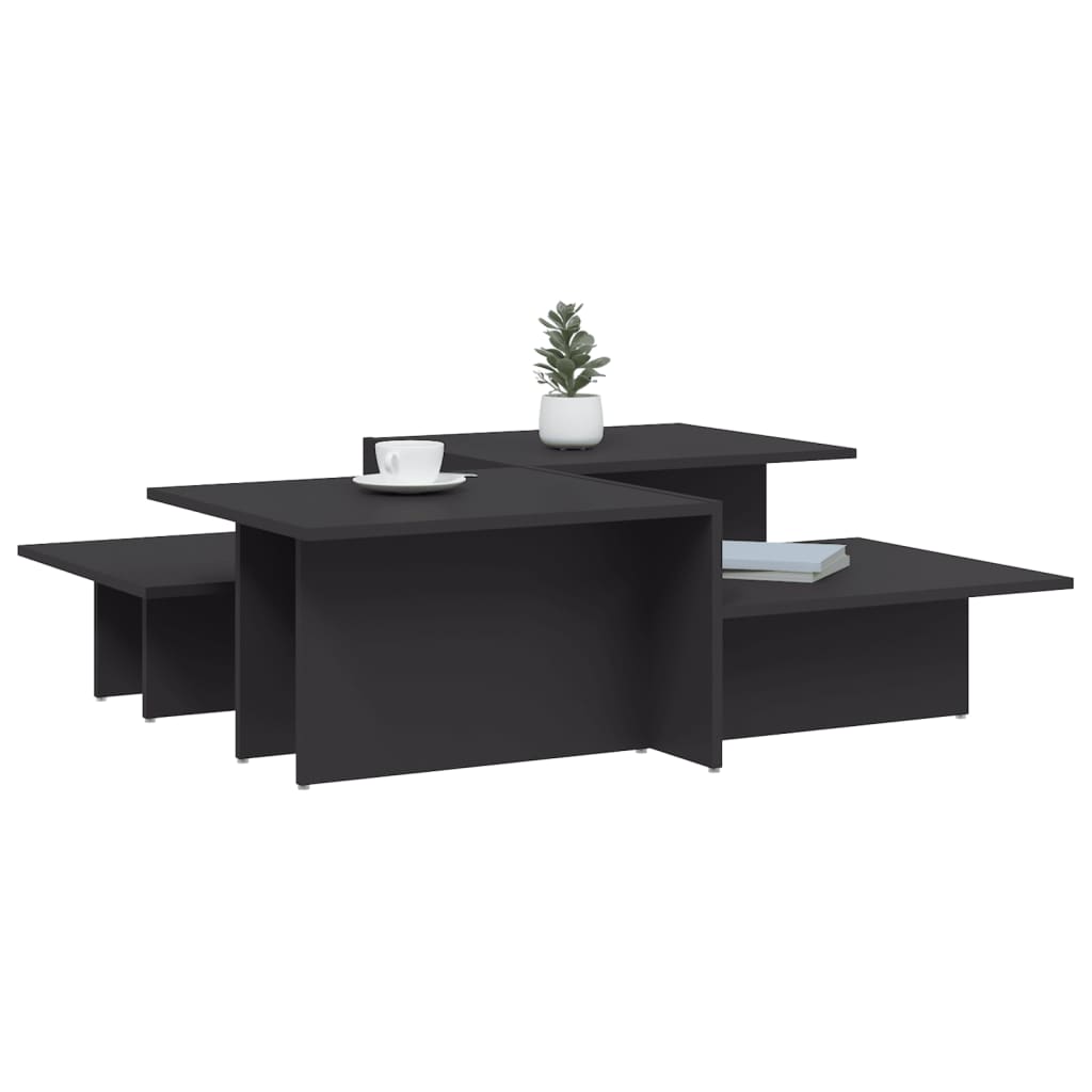 Mesas de centro 2 pcs derivados de madeira cinzento