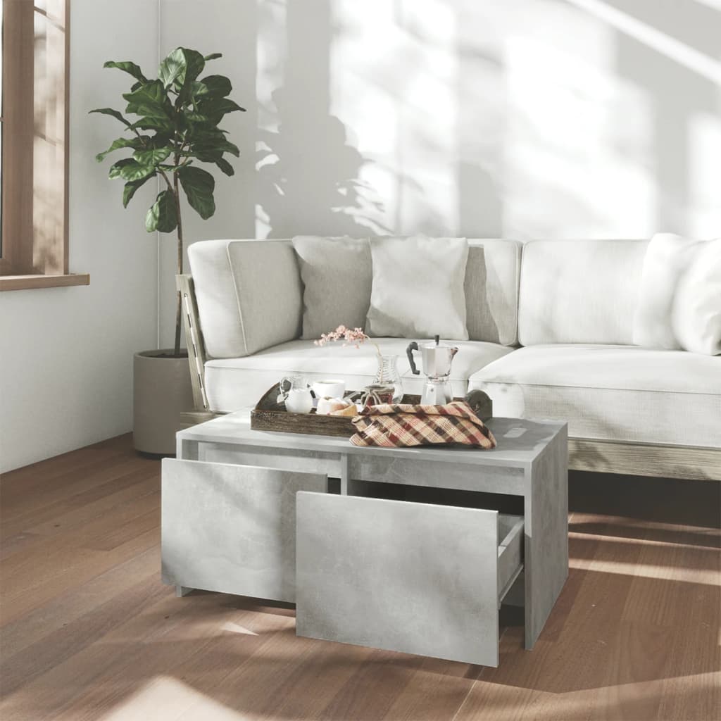 Mesa de centro 90x50x41,5 cm derivados madeira cinzento cimento