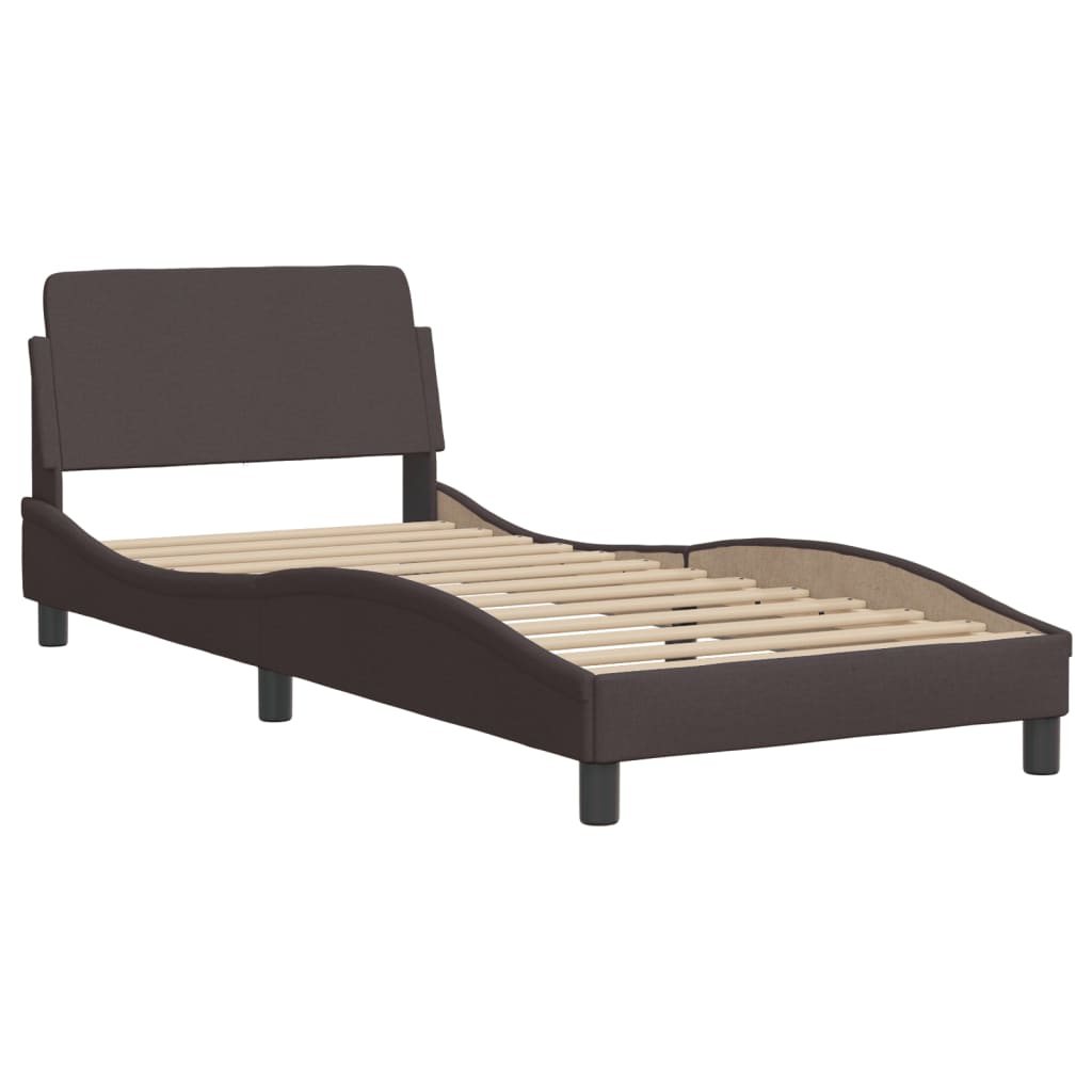 Cama com colchão hvar 80x200 cm tecido castanho-escuro