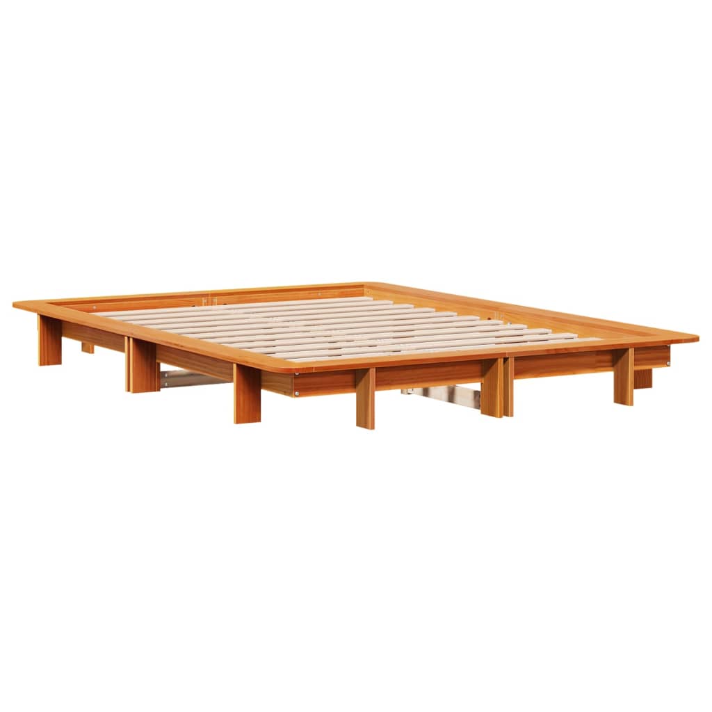 Cama sem colchão 120x200 cm madeira pinho maciça castanho-mel