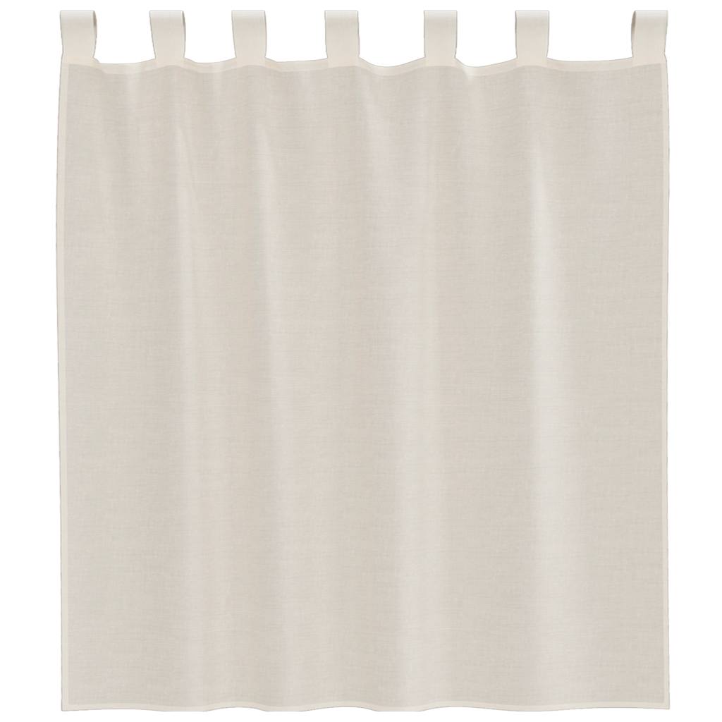 Cortinas de voile com aba 2 pcs creme