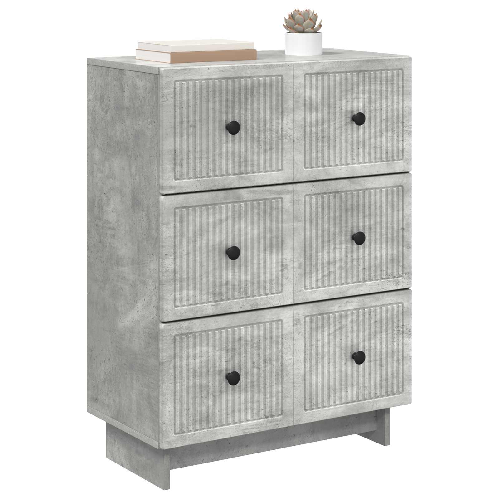 Gabinete de gavetas cinzento cimento 66 x 34,5 x 90 cm