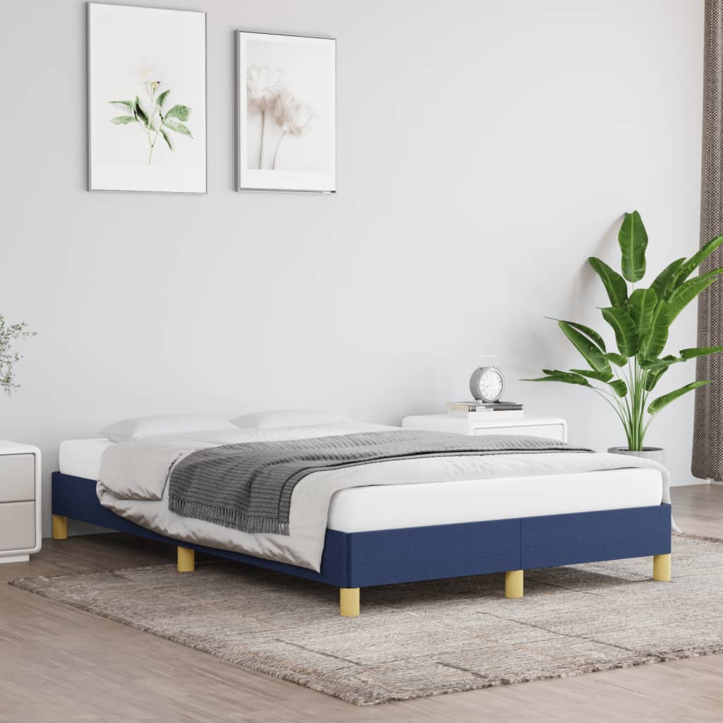 Estrutura de cama sem colchão 120x190 cm tecido azul