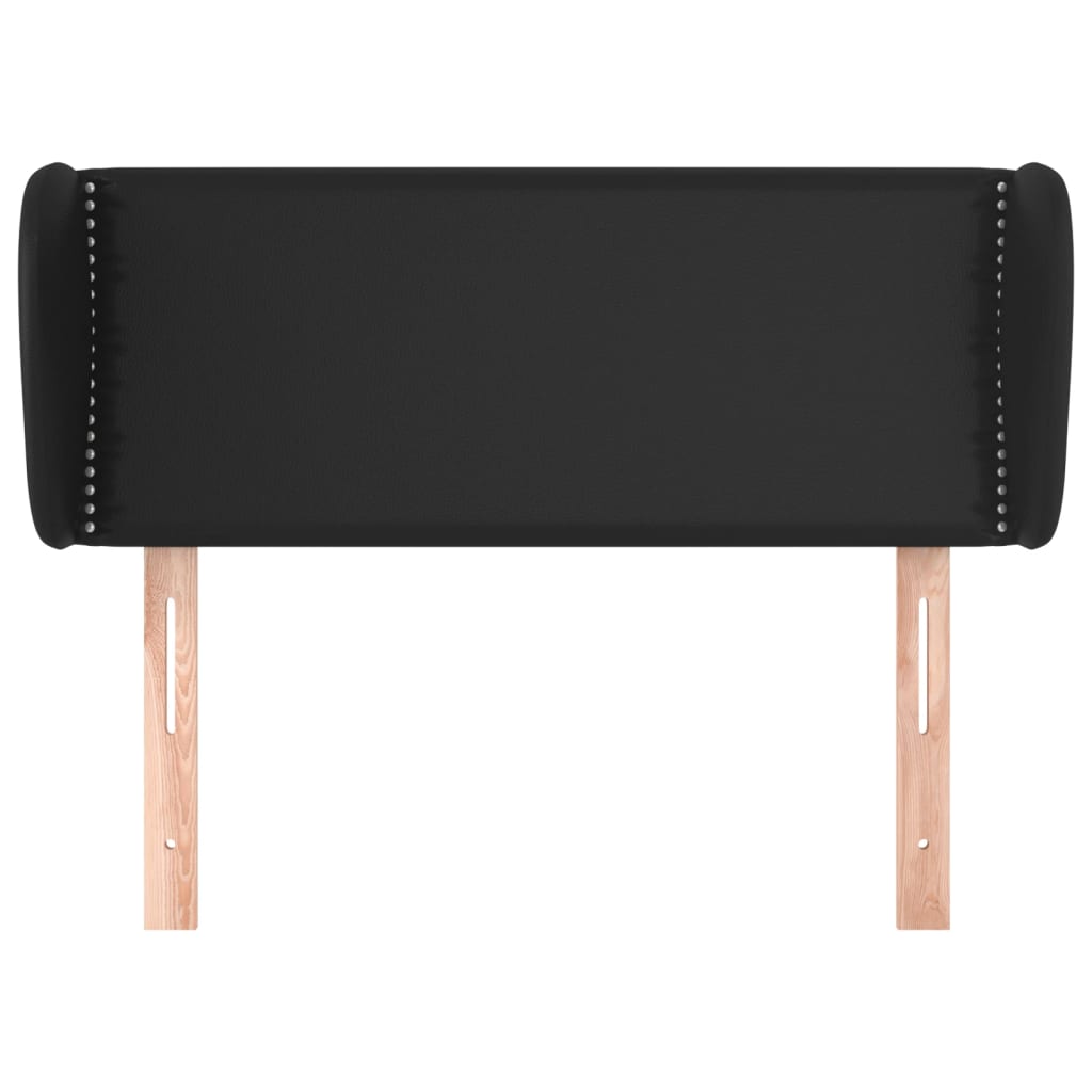 Cabeceira de cama c/ abas couro artificial 103x23x78/88cm preto
