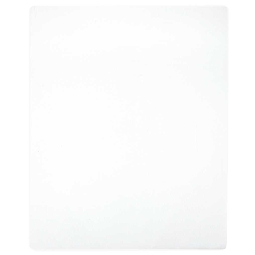 Lençol ajustável 160x200 cm algodão jersey branco