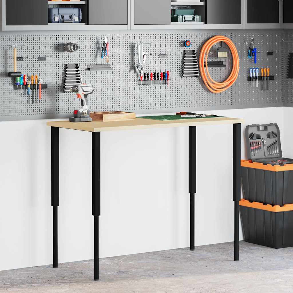 Estruturas bancada ajustáveis 2 pcs 55x(69-95,5) cm metal preto