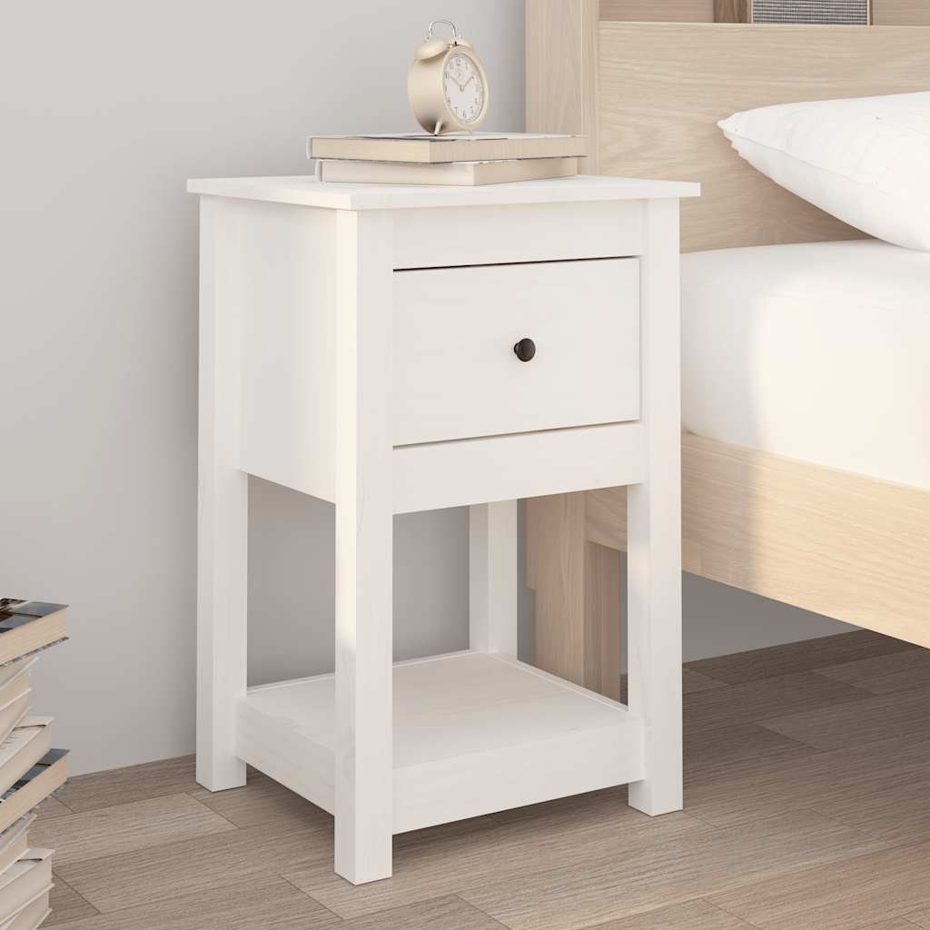 Mesas de cabeceira 2 pcs 40x35x61,5 cm pinho maciço branco