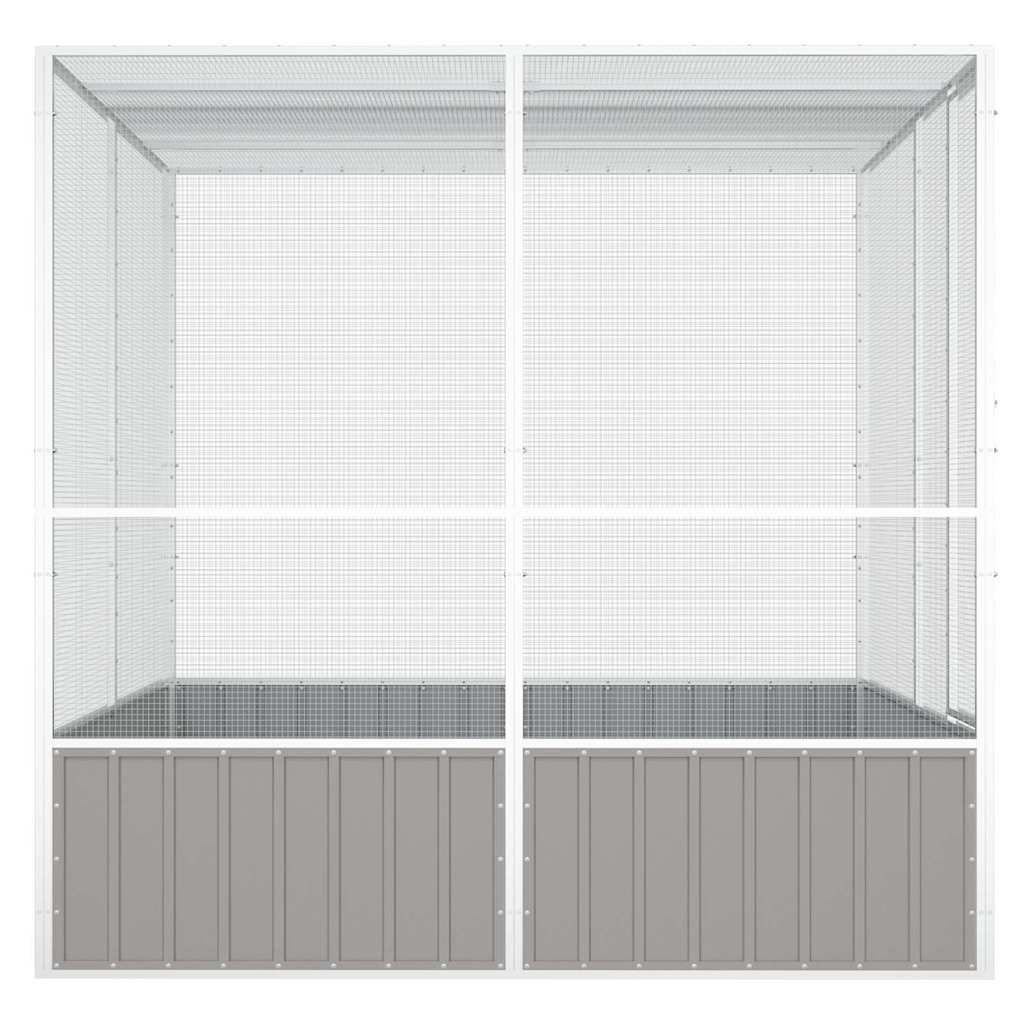 Gaiola p/ pássaros 213,5x217,5x211,5cm aço galvanizado cinzento