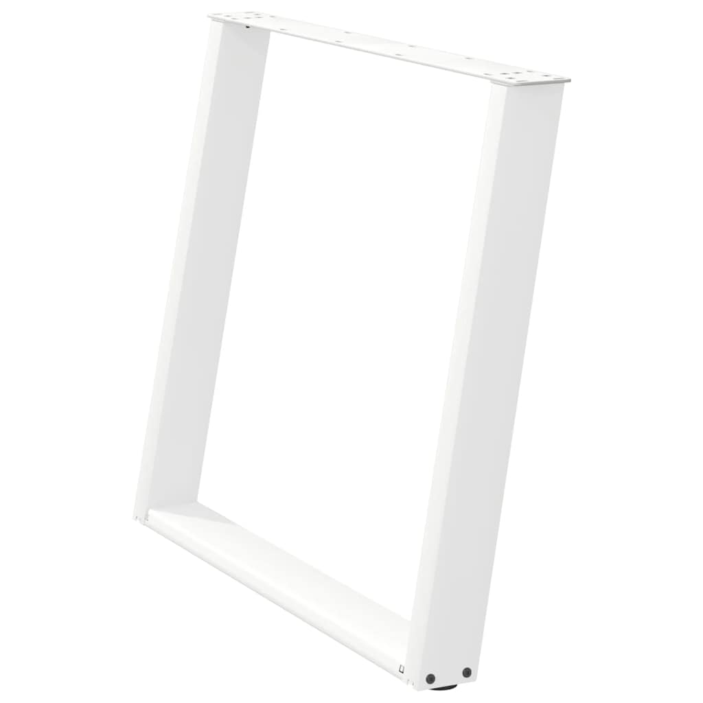 Pés de mesa de jantar em forma de u, 2 peças, branco, 100x (72-73) cm, aço
