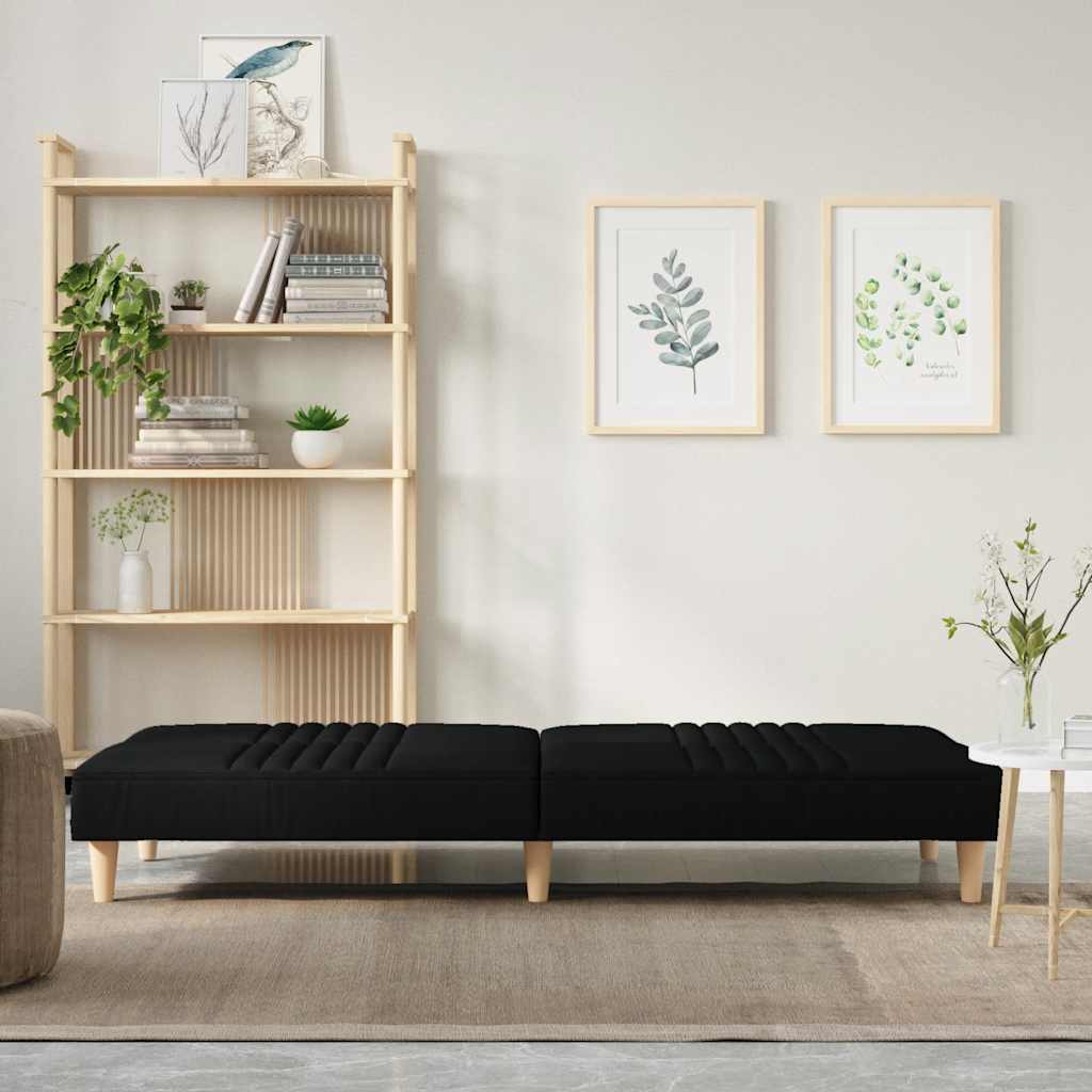 Sofá-cama tecido preto