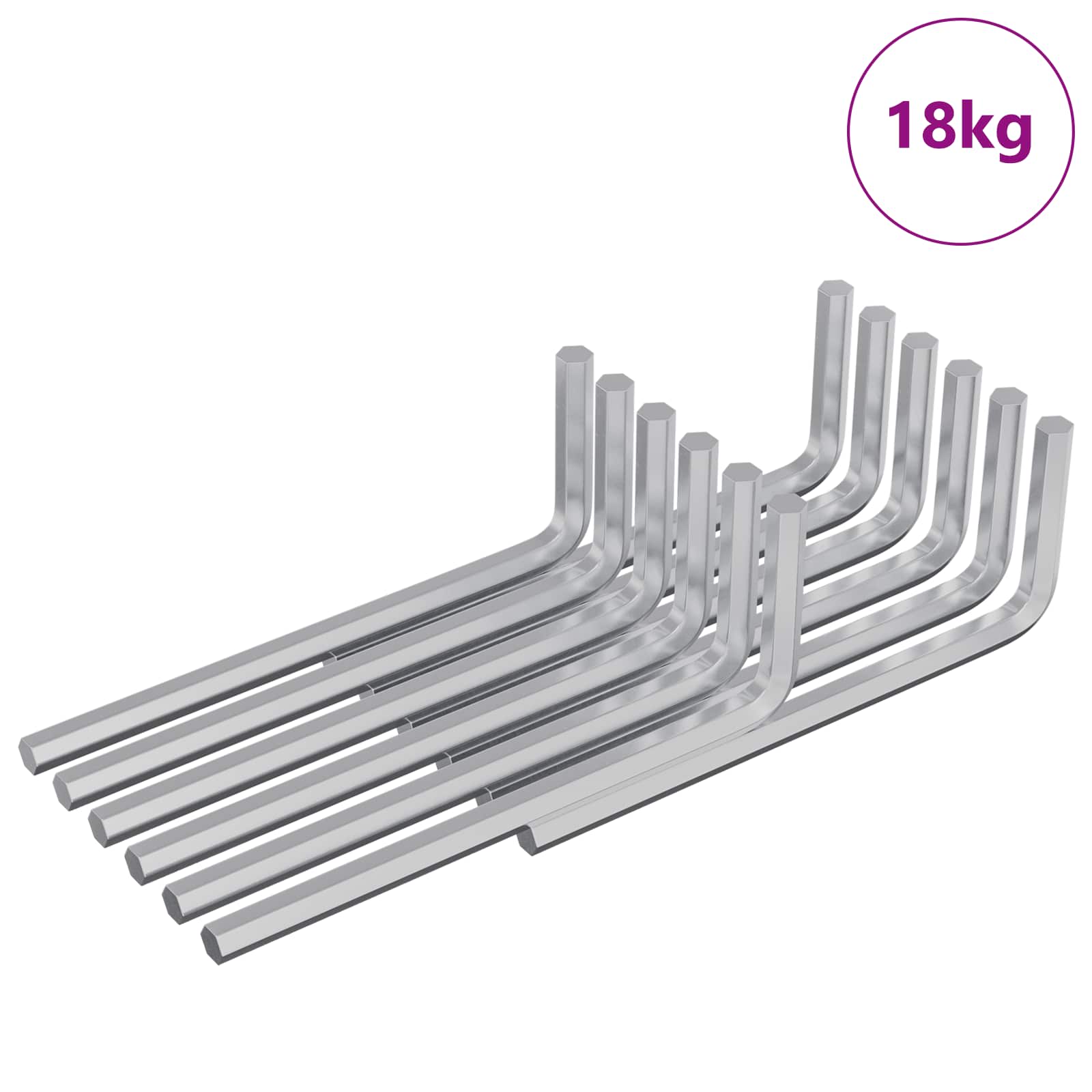 Chave hexagonal 4675 unid. prateado 20 x 52 mm aço