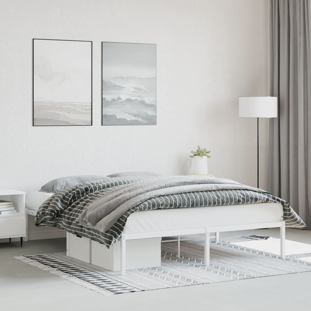 Estrutura de cama 160x200 cm metal branco