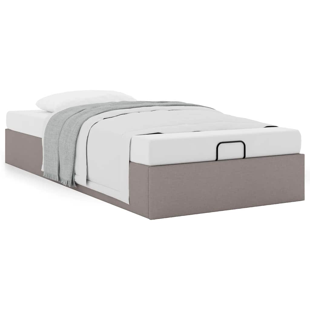 Estrutura de cama otomana sem colchão 90x200 cm tecido cinzento