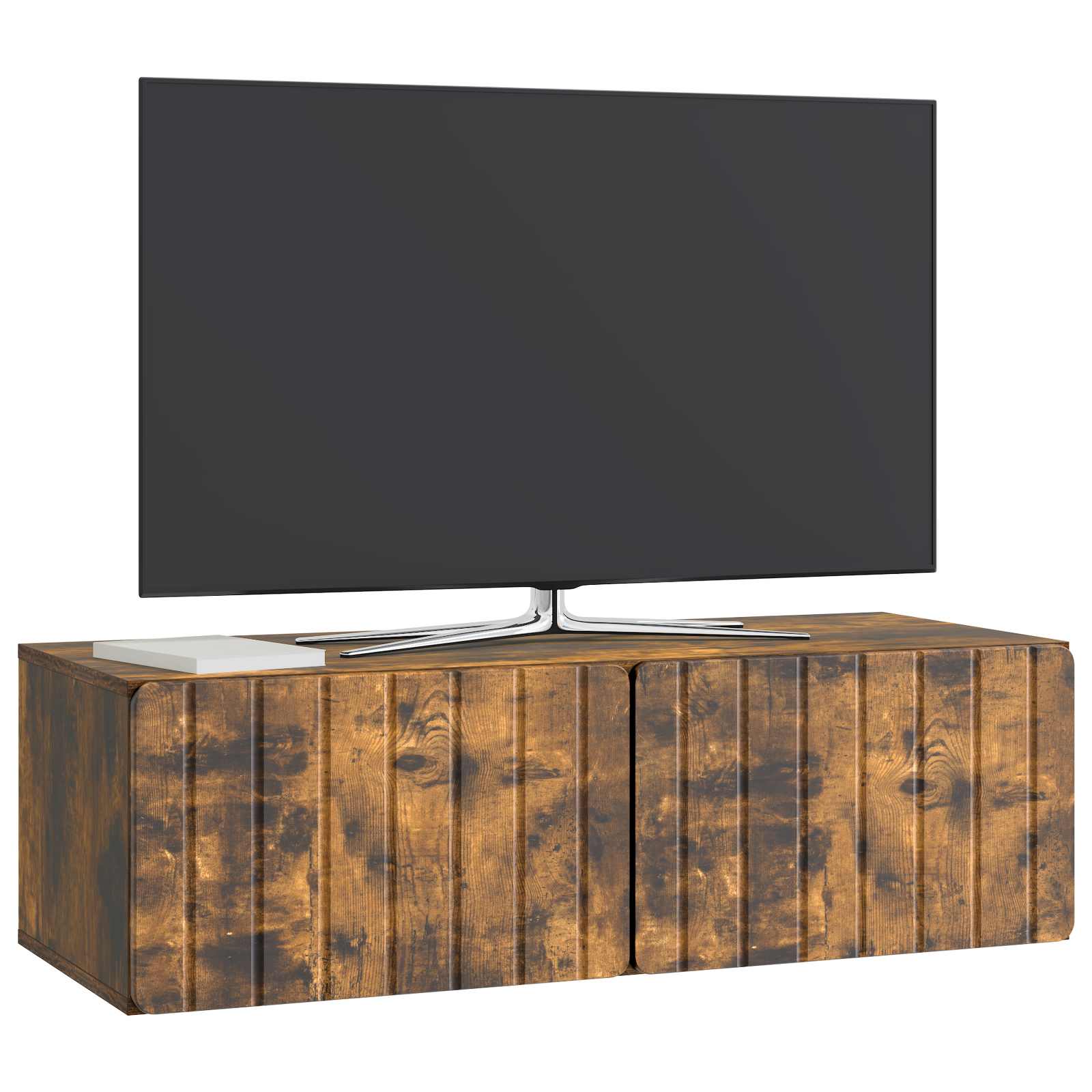 Gabinete de TV de parede 98 x 41 x 30 cm carvalho fumado