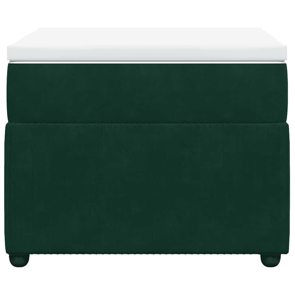 Cama com molas/colchão 90x190 cm veludo verde-escuro