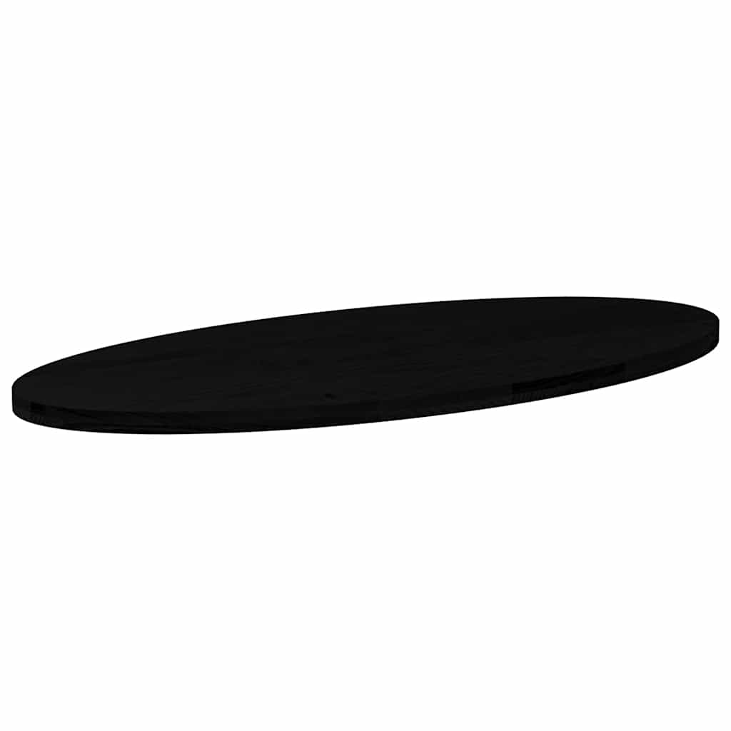 Tampo de mesa 140x60x4 cm carvalho maciça oval castanho-escuro