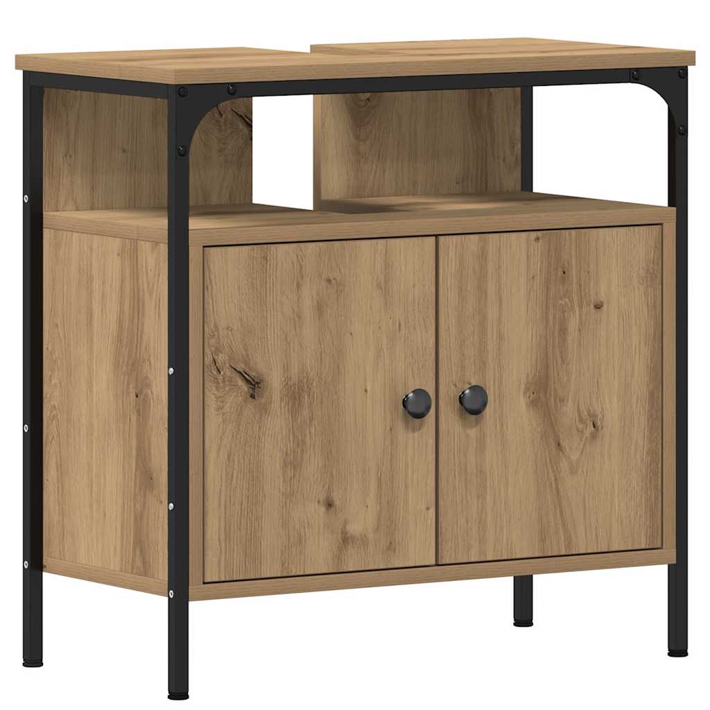 Gabinete para pia de banheiro em carvalho artesanal 60x30x60 cm madeira engenheirada