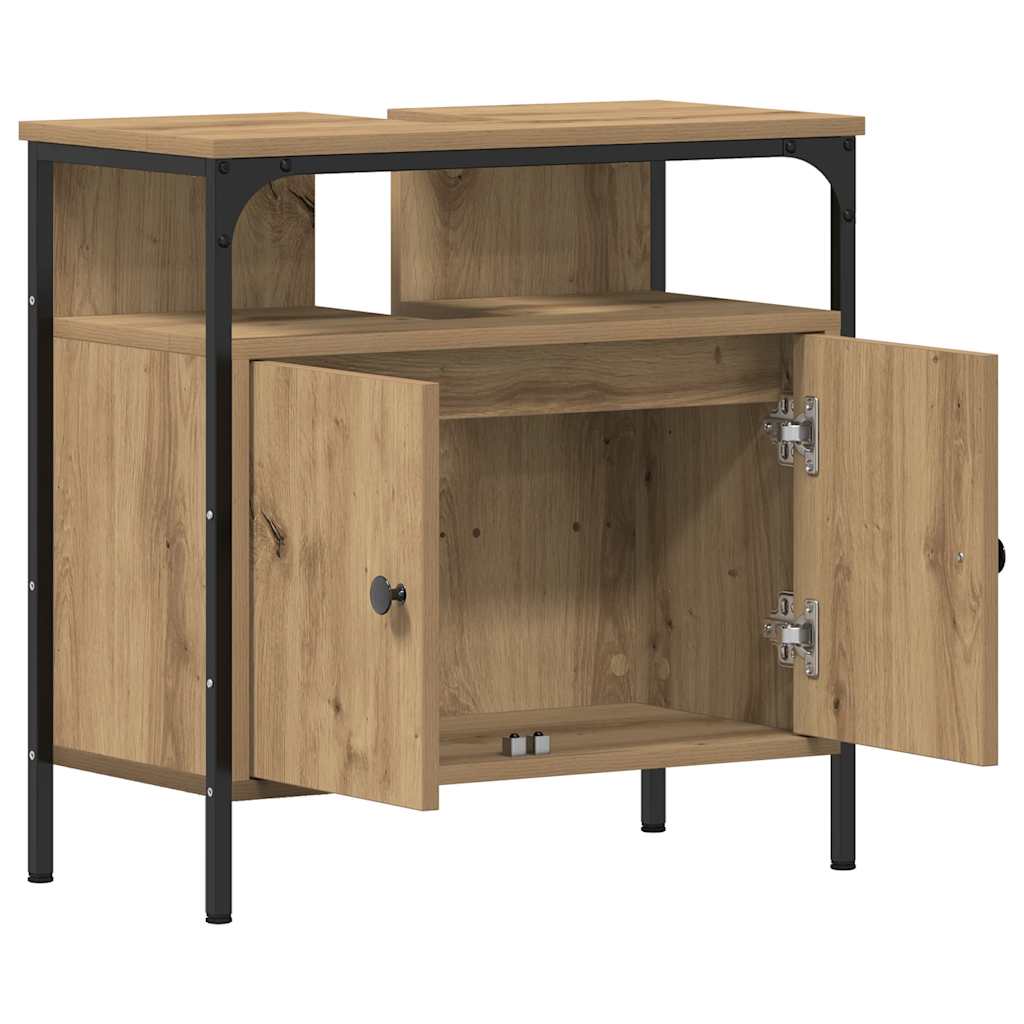 Gabinete para pia de banheiro em carvalho artesanal 60x30x60 cm madeira engenheirada