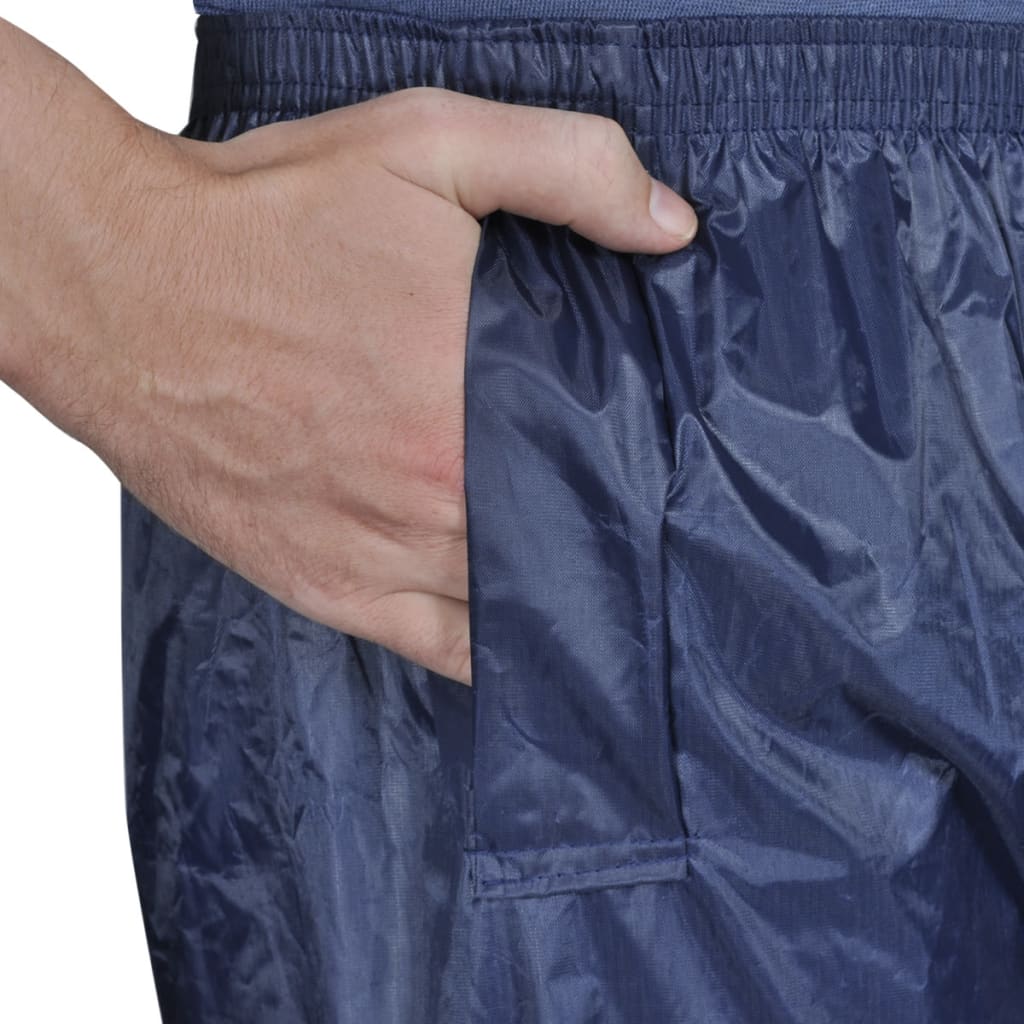 Fato de chuva com capuz para homem 2 peças xxl azul-marinho
