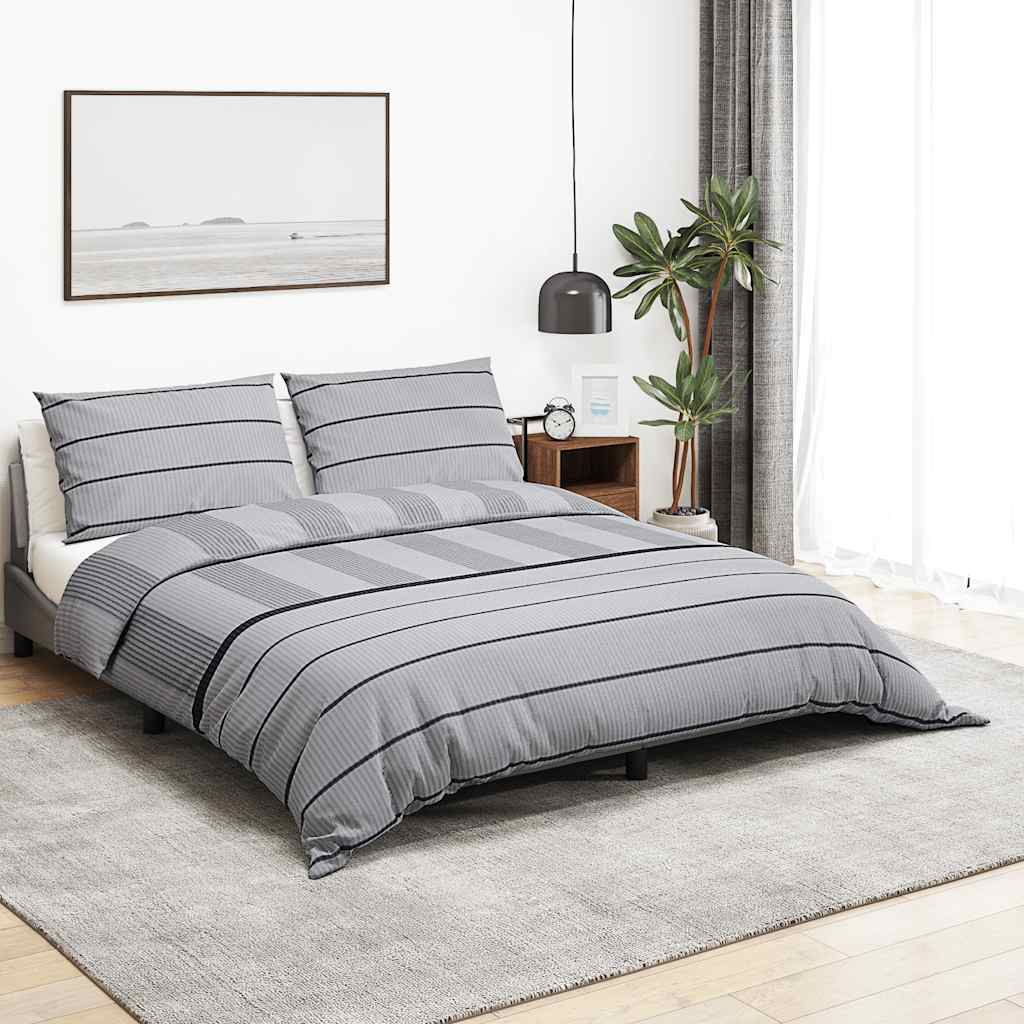 Conjunto de capa de edredão 260x240 cm algodão cinzento