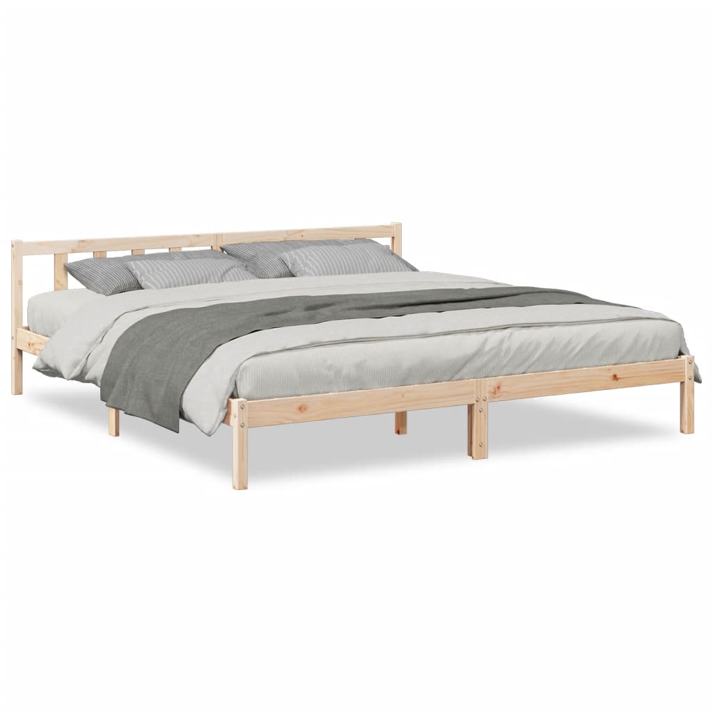 Cama extra longa sem colchão 180x220 cm madeira de pinho maciça