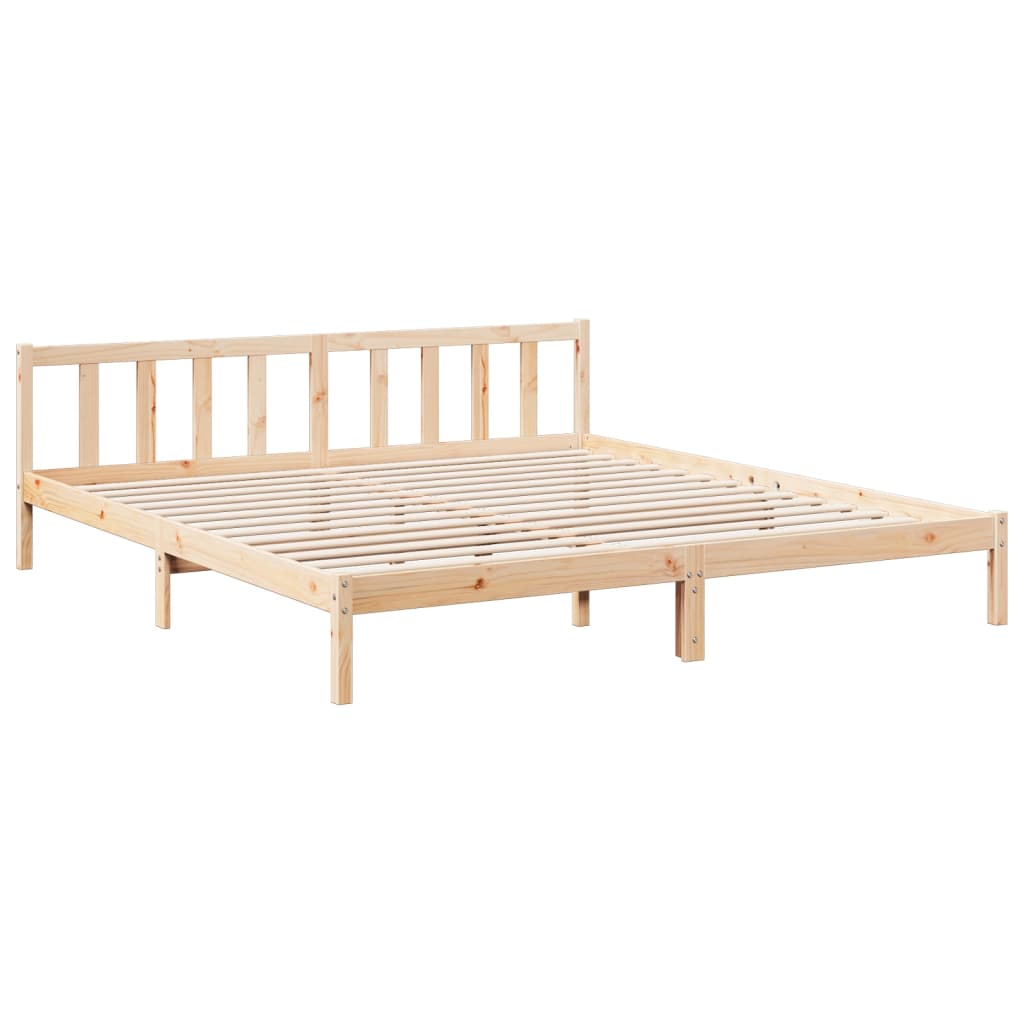 Cama extra longa sem colchão 180x220 cm madeira de pinho maciça
