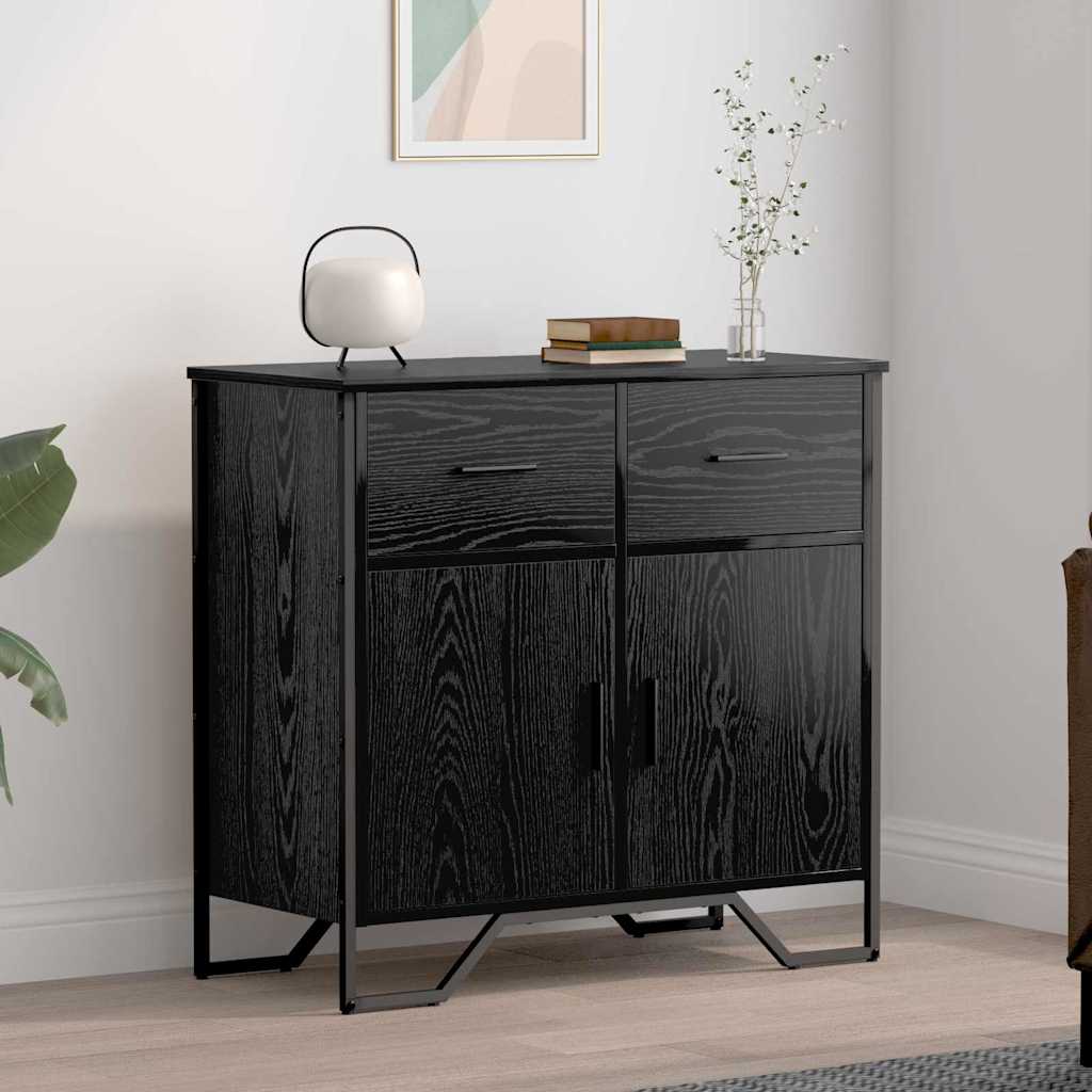 Buffet com gaveta carvalho preto 79,5 x 35,5 x 74,5 cm