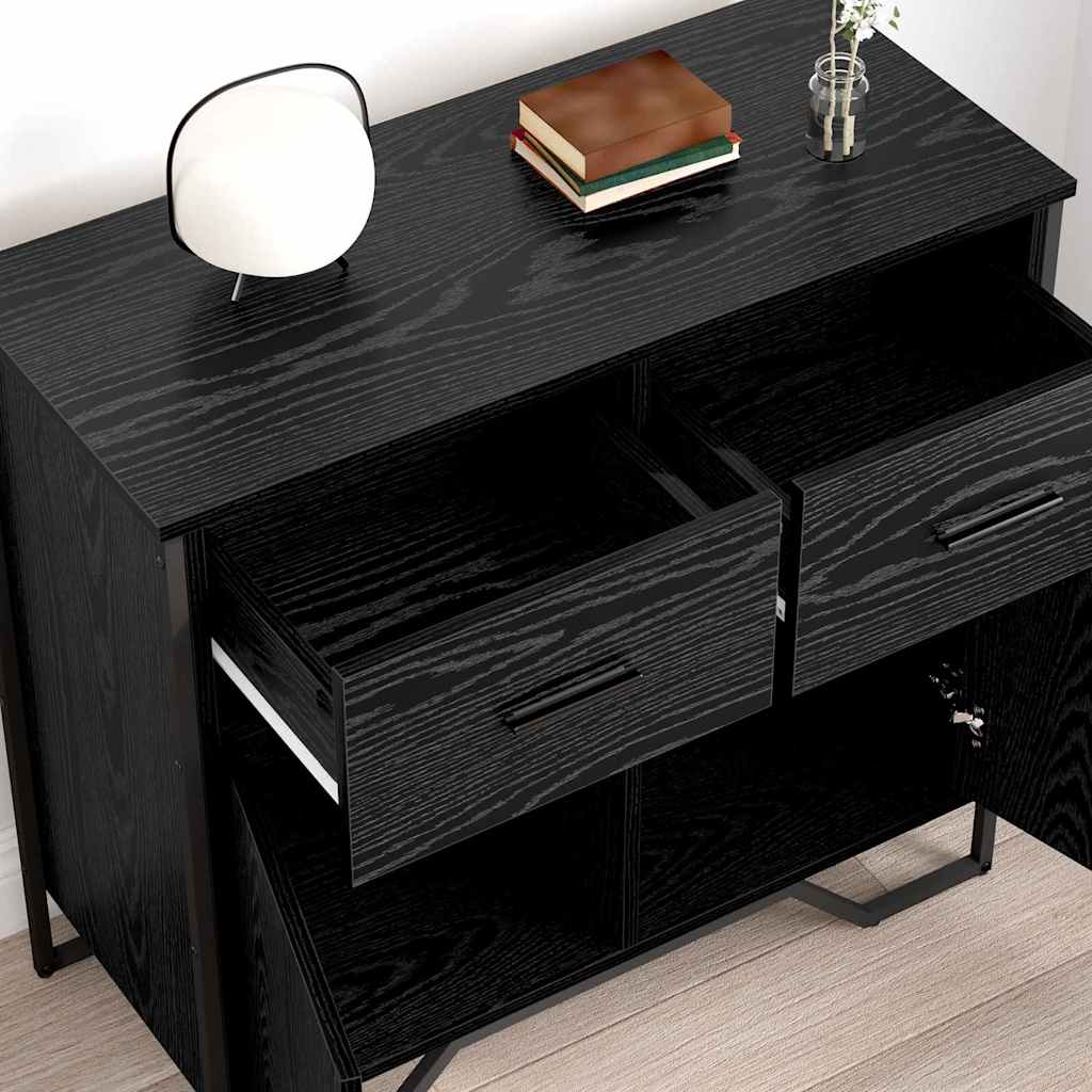 Buffet com gaveta carvalho preto 79,5 x 35,5 x 74,5 cm