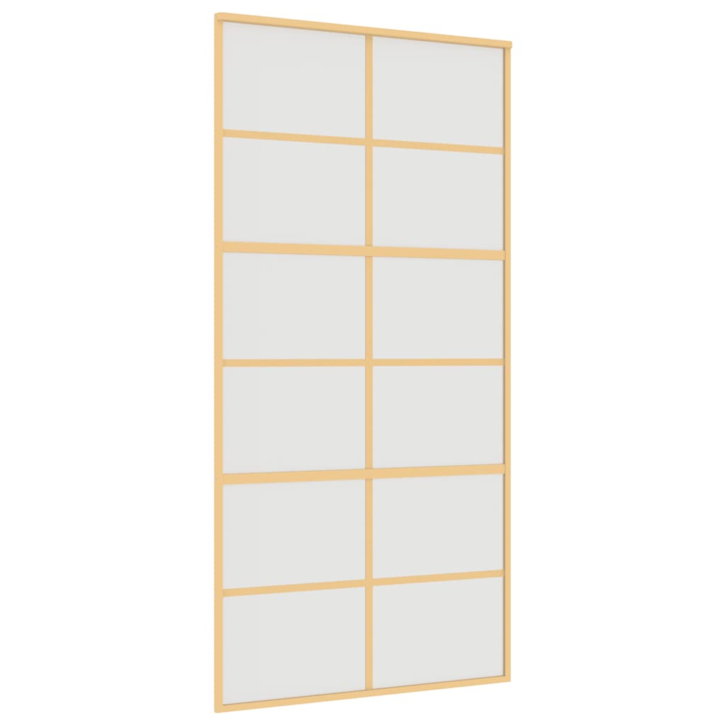 Porta deslizante 102,5x205 cm vidro esg fosco/alumínio dourado