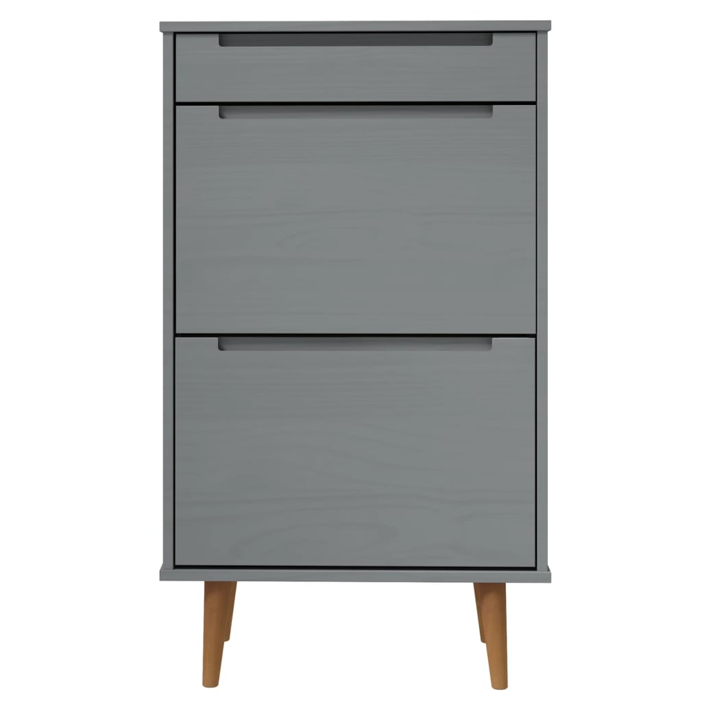 Sapateira molde 59,5x35x103 cm pinho maciço cinzento