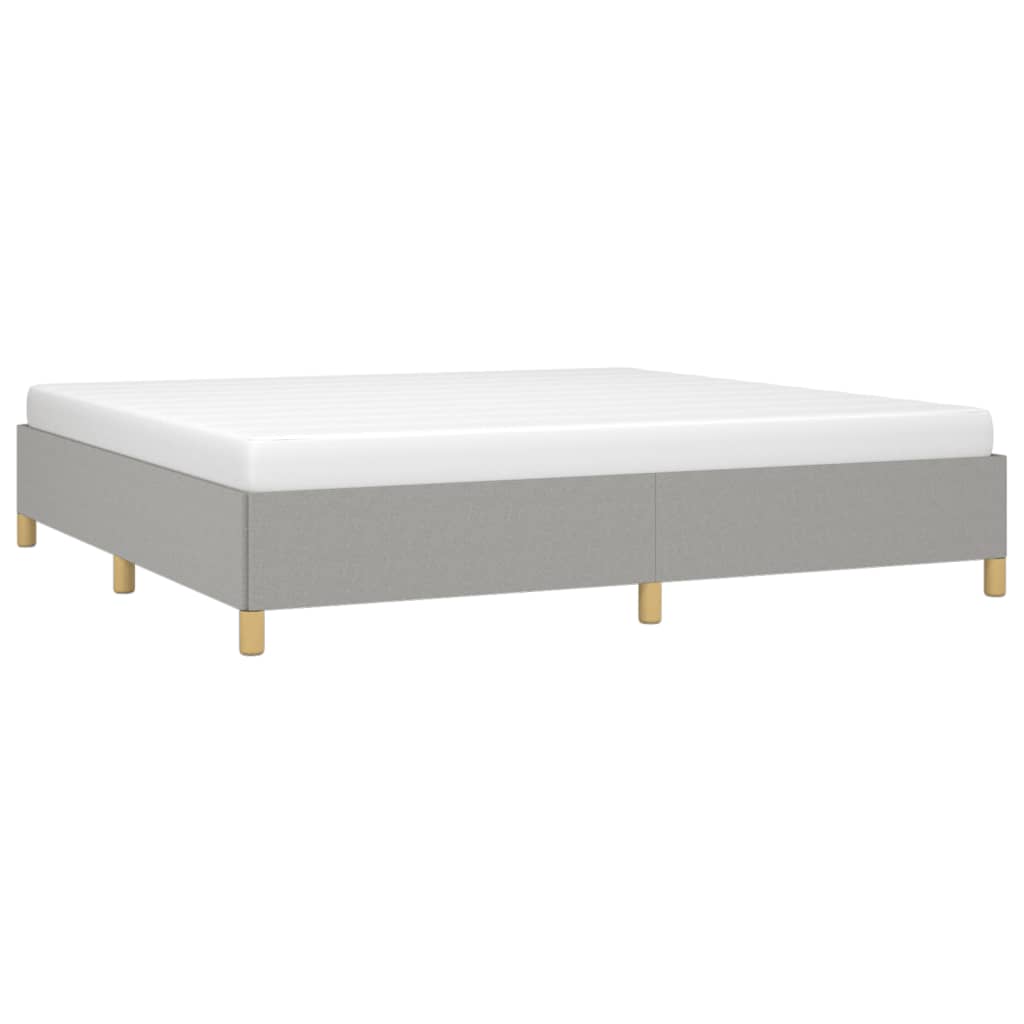 Estrutura de cama sem colchão 200x200 cm tecido cinzento-claro
