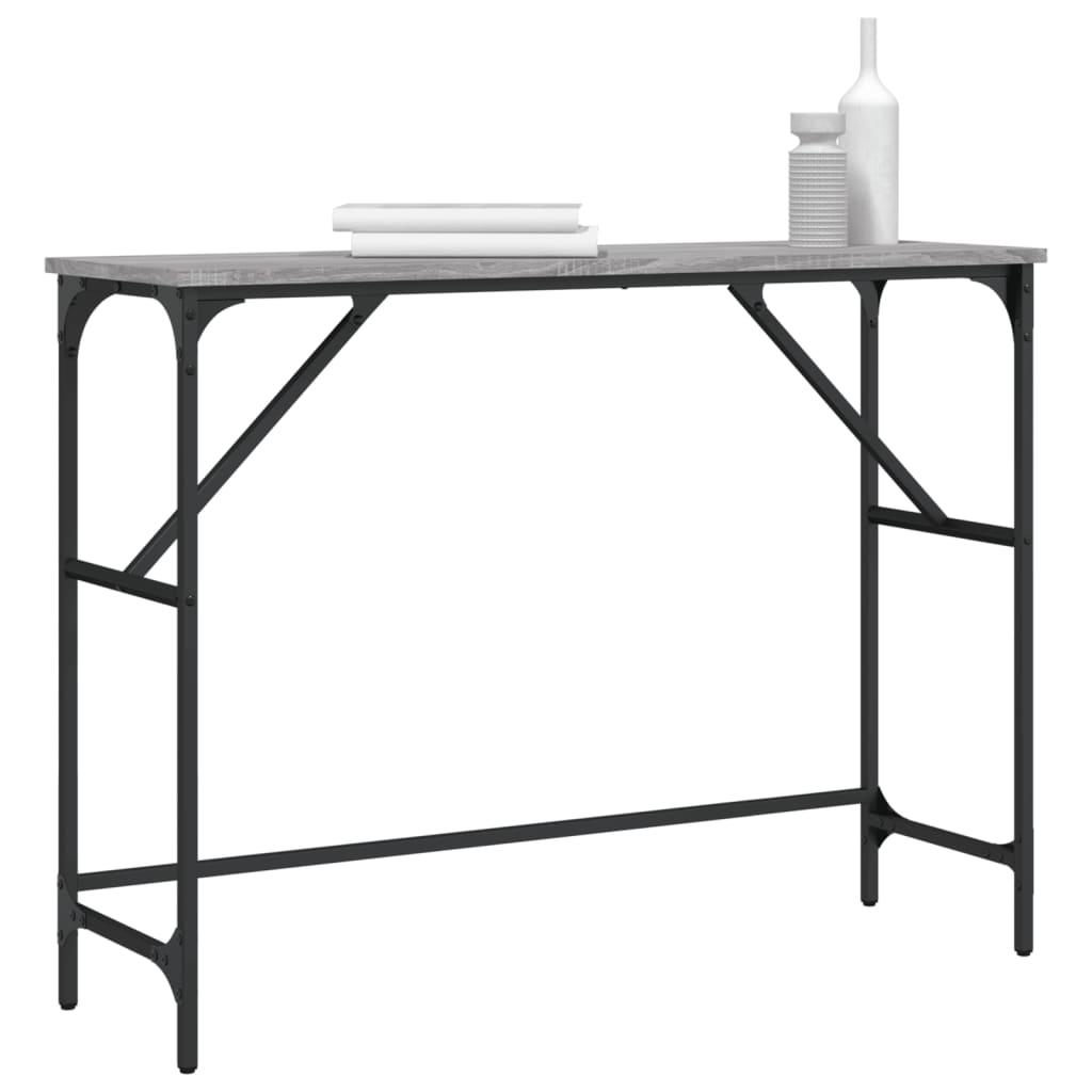 Mesa consola 100x32x75 cm derivados de madeira cinzento sonoma