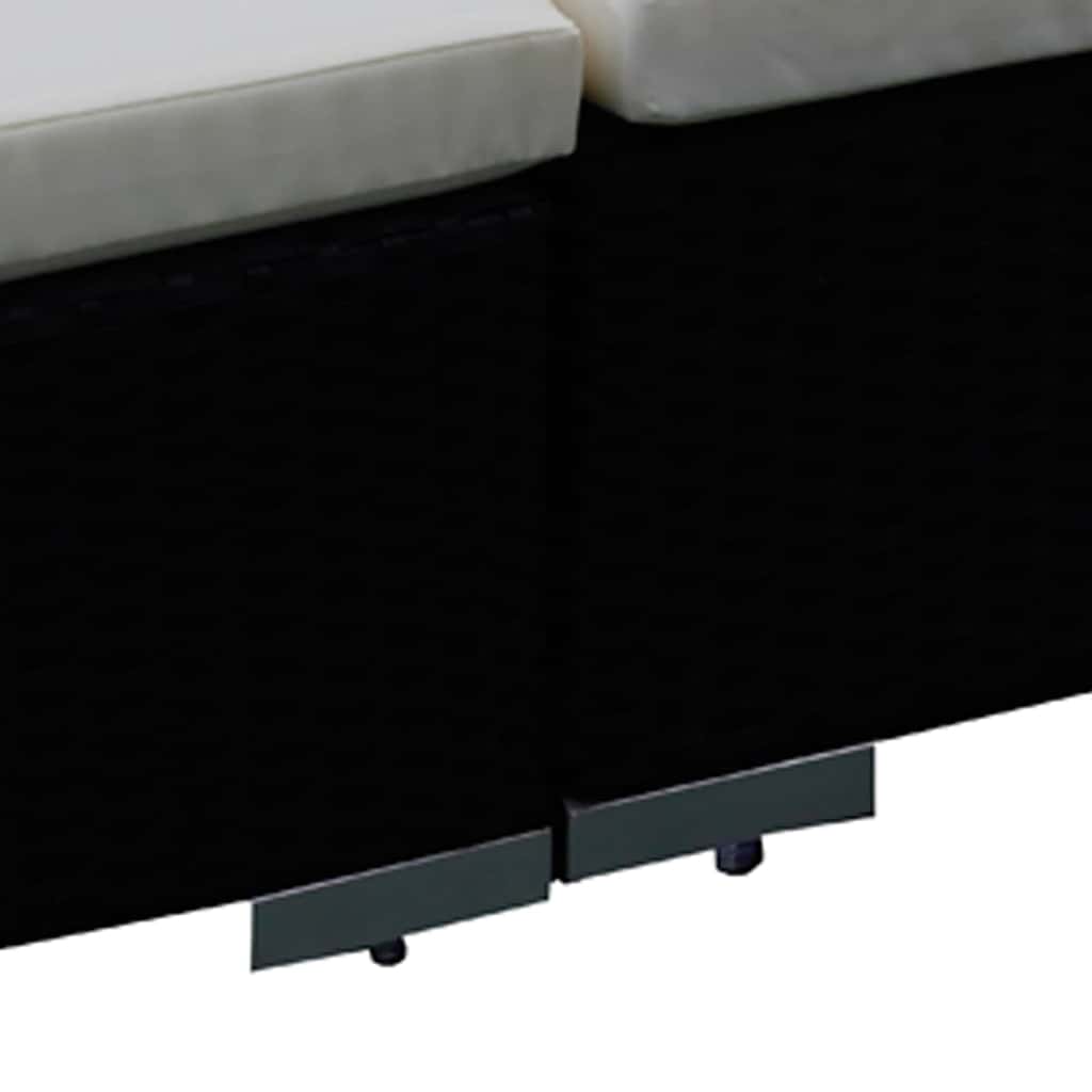 8 Pcs conjunto lounge de jardim c/ almofadões vime PE preto