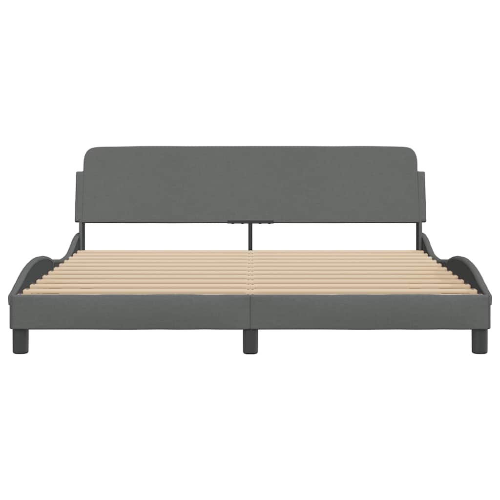 Estrutura de cama dover 180x200 cm tecido cinzento-escuro