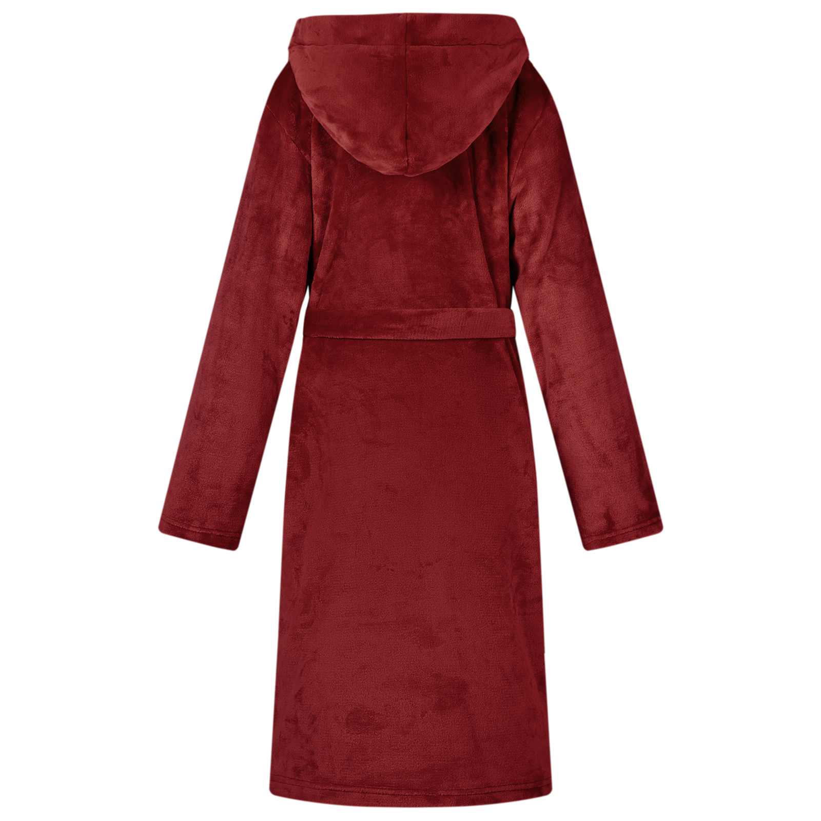 Roupão com capuz vermelho bordeaux s flanela