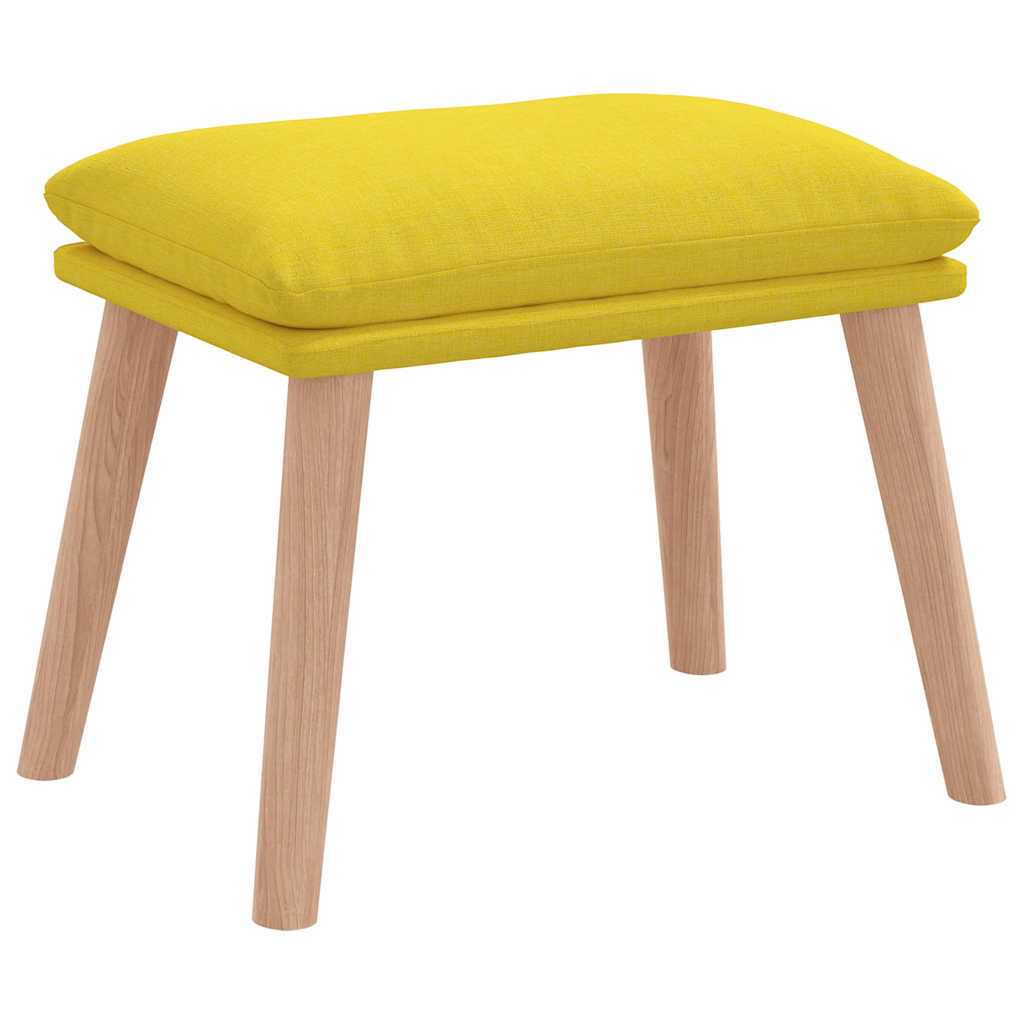 Cadeira de descanso com apoio de pés tecido amarelo-claro